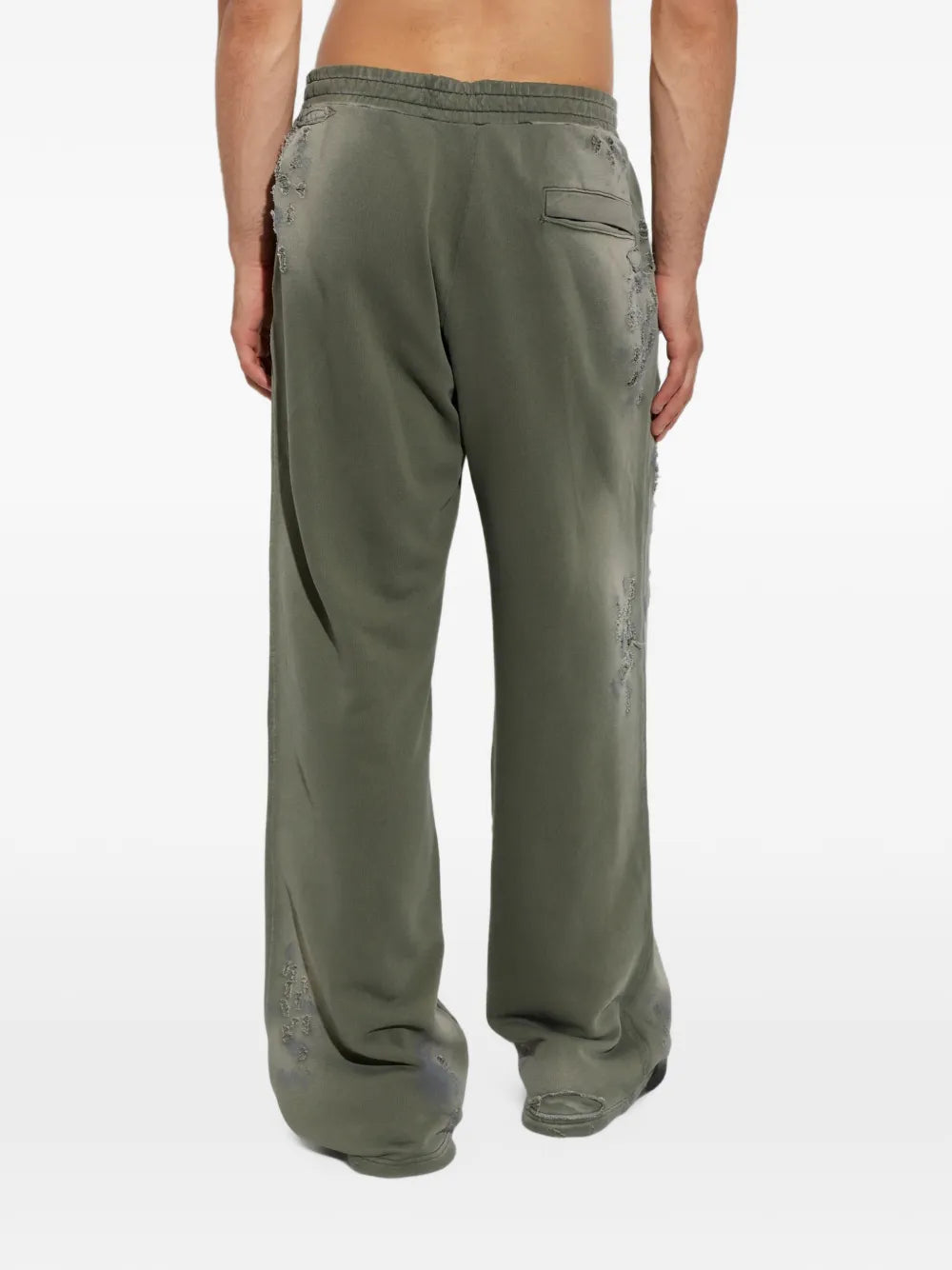 cotton sweatpants with destroyed-effect