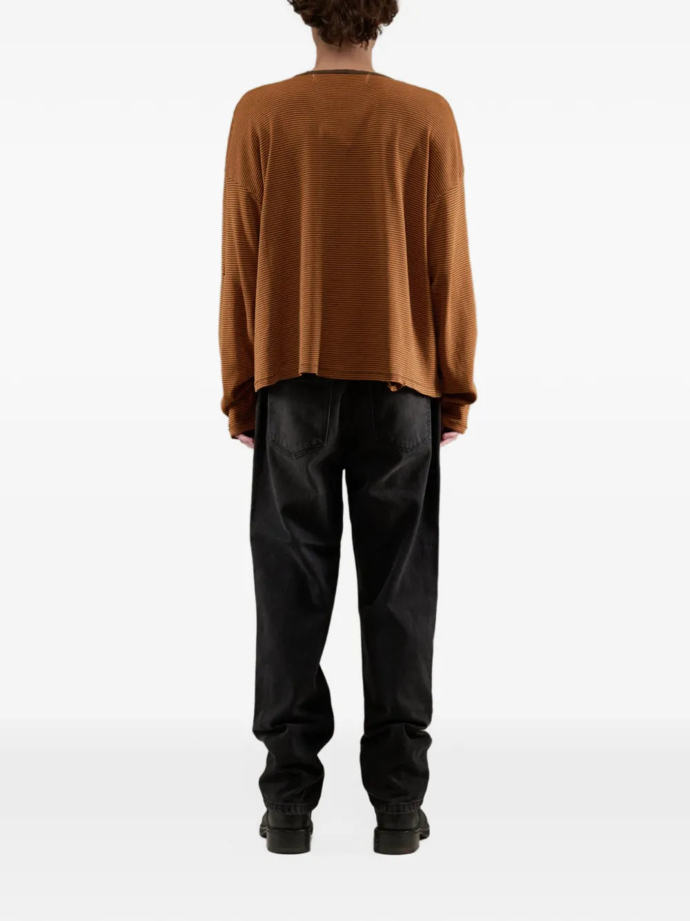 Consequence striped long-sleeve knitted T-shirt