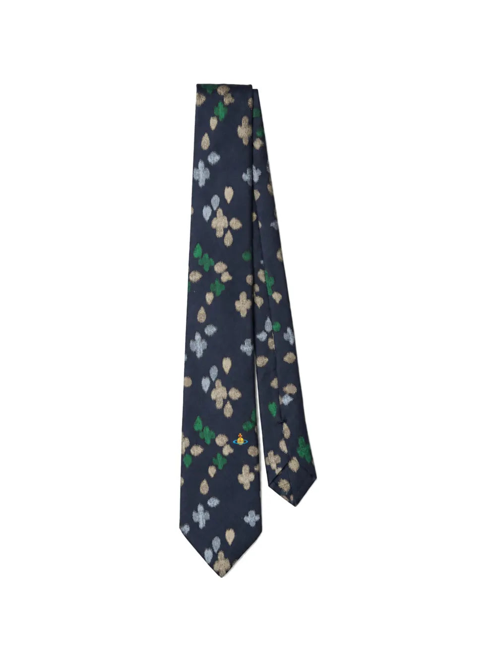 abstract-print silk tie