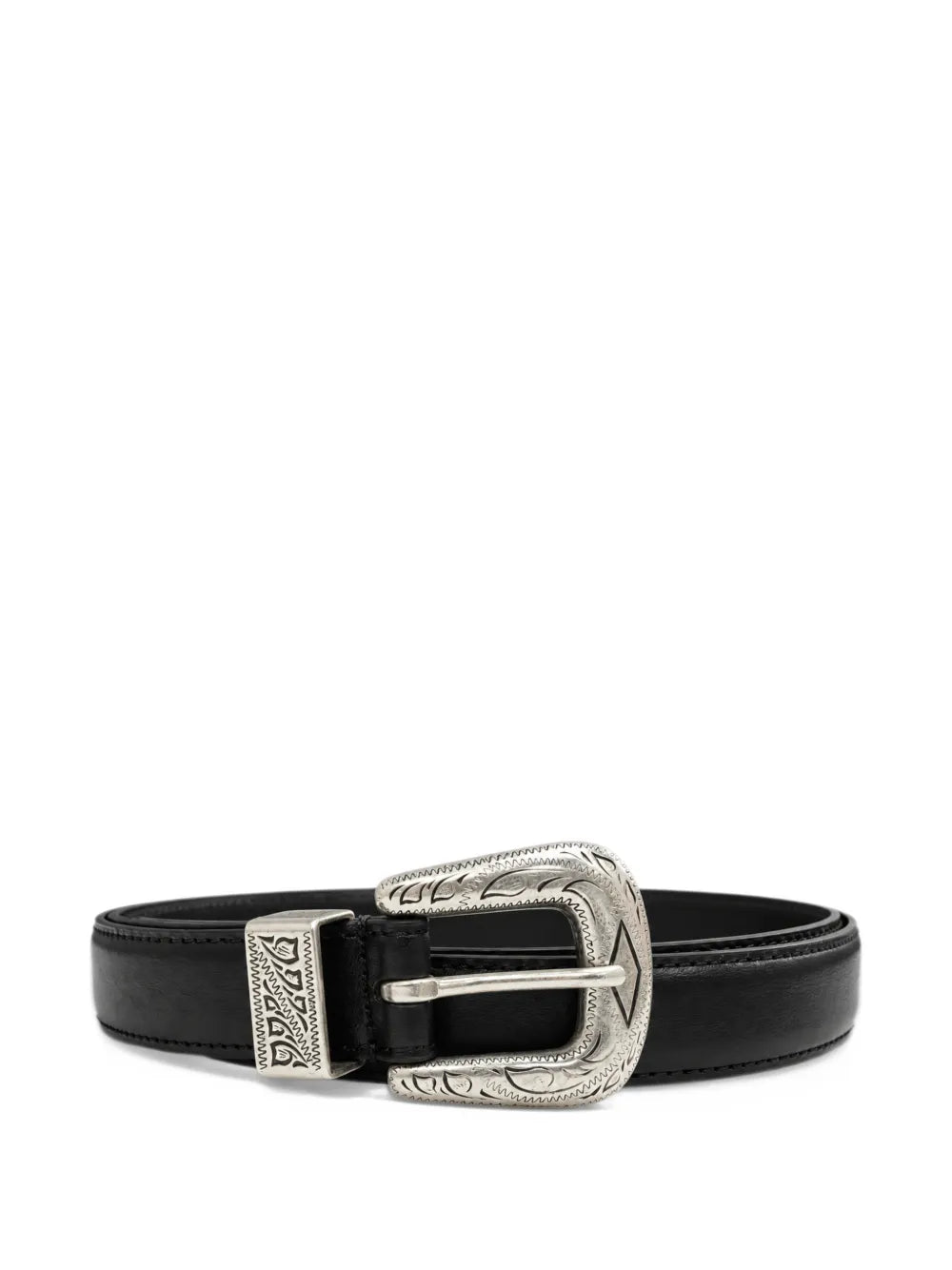 western-style engraved-buckle belt