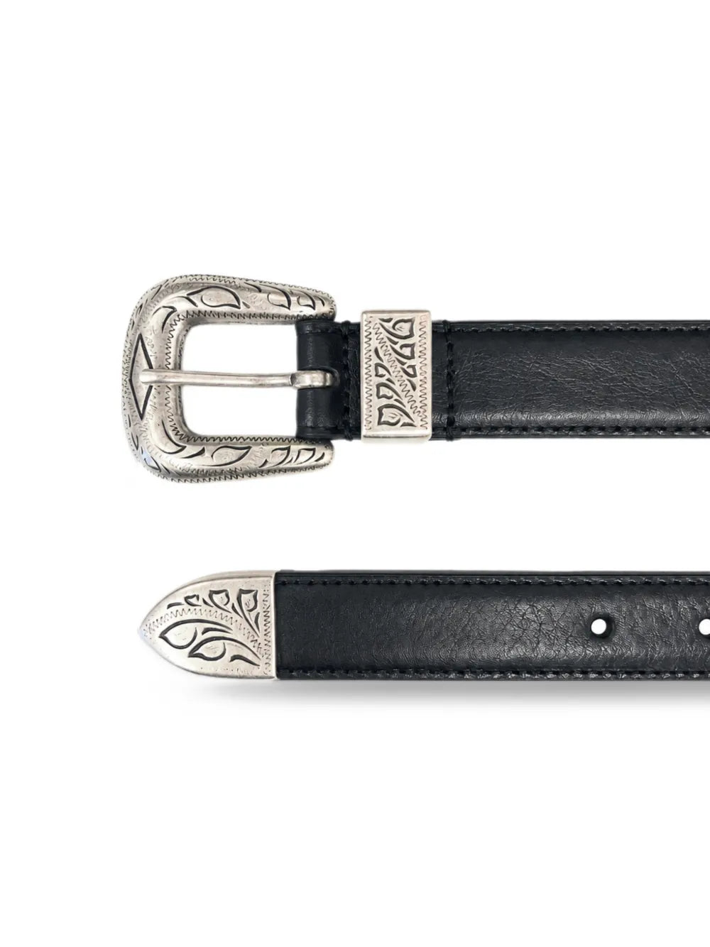 western-style engraved-buckle belt