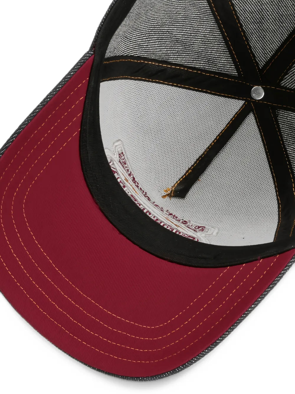logo-patch denim trucker cap