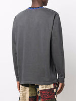Cotton Contrasting-Collar Sweatshirt