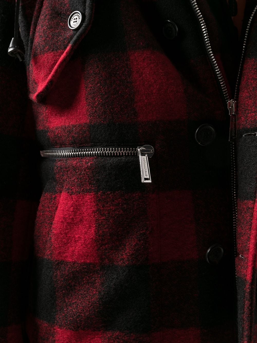 Checked Single-Breasted Coat