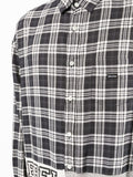 Patchwork Plaid Long-Sleeve Shirt
