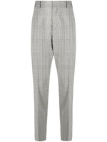 Check-Print Cotton Tailored Trousers