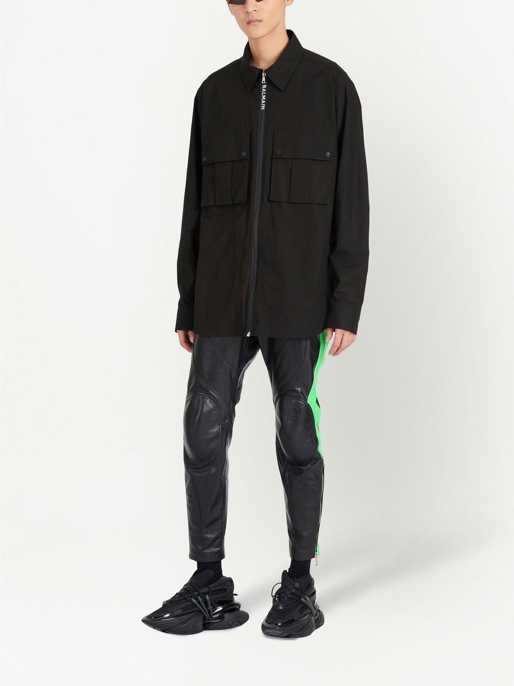 Zip-Up Cotton Shirt