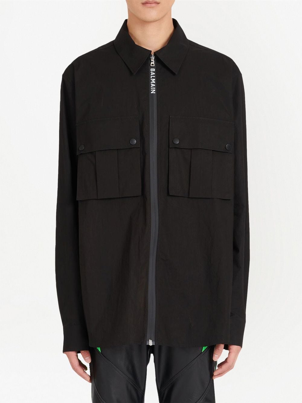 Zip-Up Cotton Shirt
