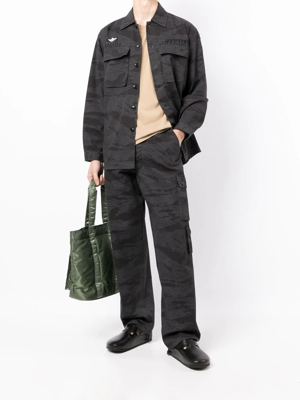 Camouflage-Print Cargo Trousers
