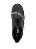 Chain-Trim Leather Derby Shoes