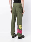 Embroidered Floral Straight-Leg Trousers