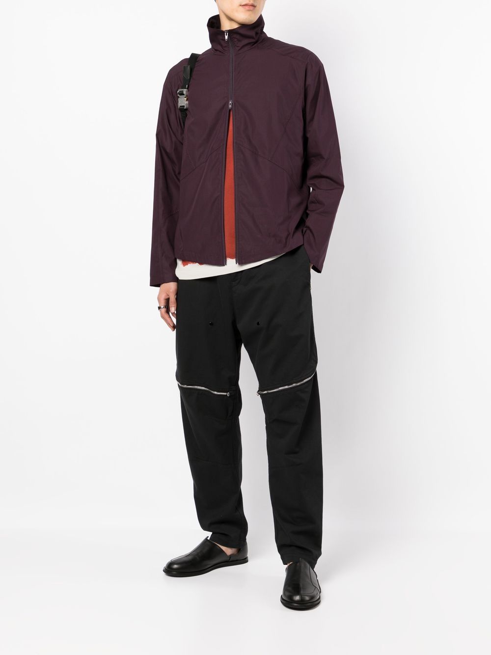 Zipped-Up Stand-Up Neck Jacket