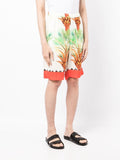 Date Palm Motif-Print Bermuda Shorts