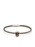 Skull-Charm Woven Bracelet