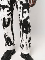 Graffiti-Print Straight-Leg Jeans