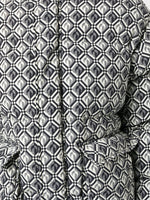 Moon Diamond-Pattern Oversized Puffer Coat