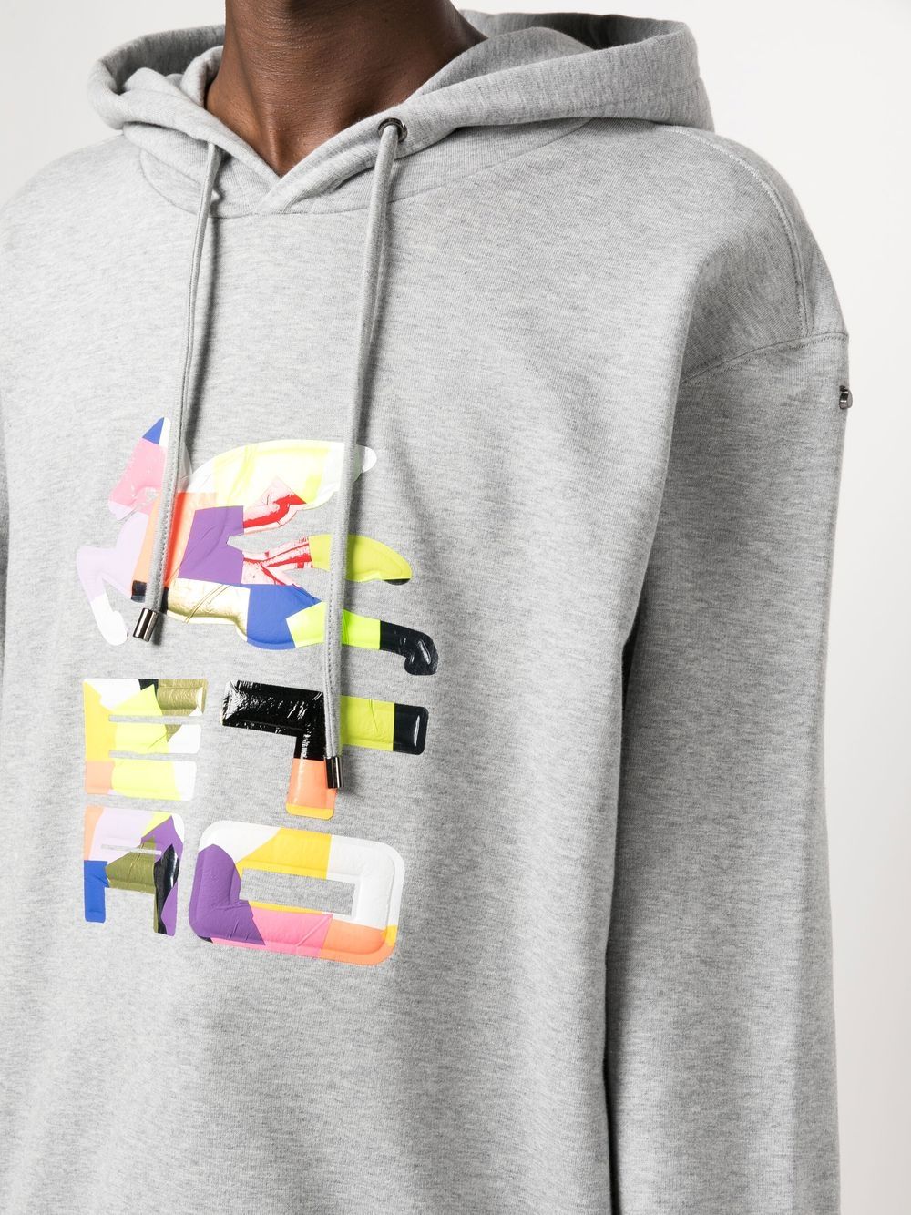 Patchwork Logo-Print Rib-Trimmed Hoodie