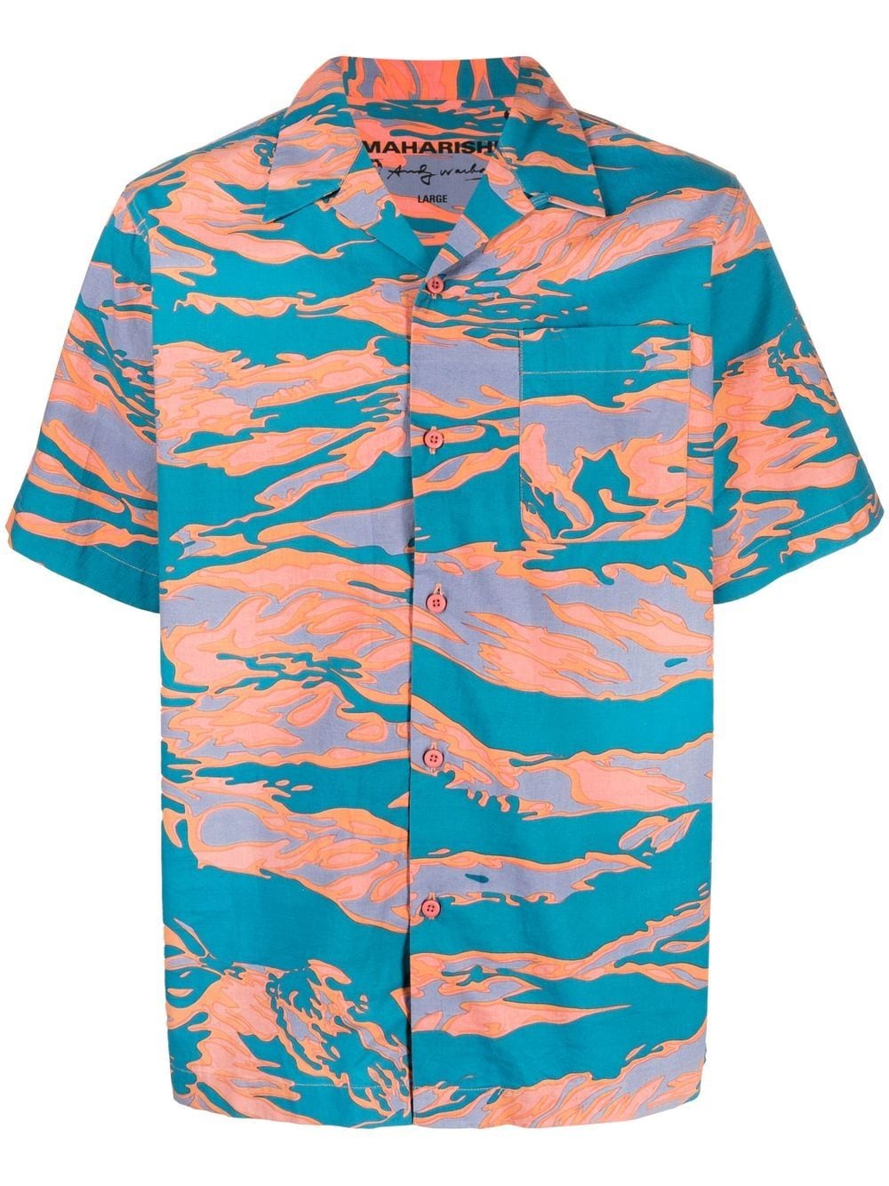 Graphic-Print Camp-Collar Shirt