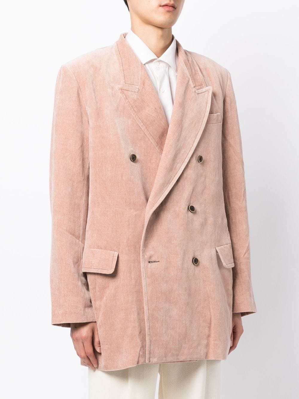 Double-Breasted Velvet Blazer