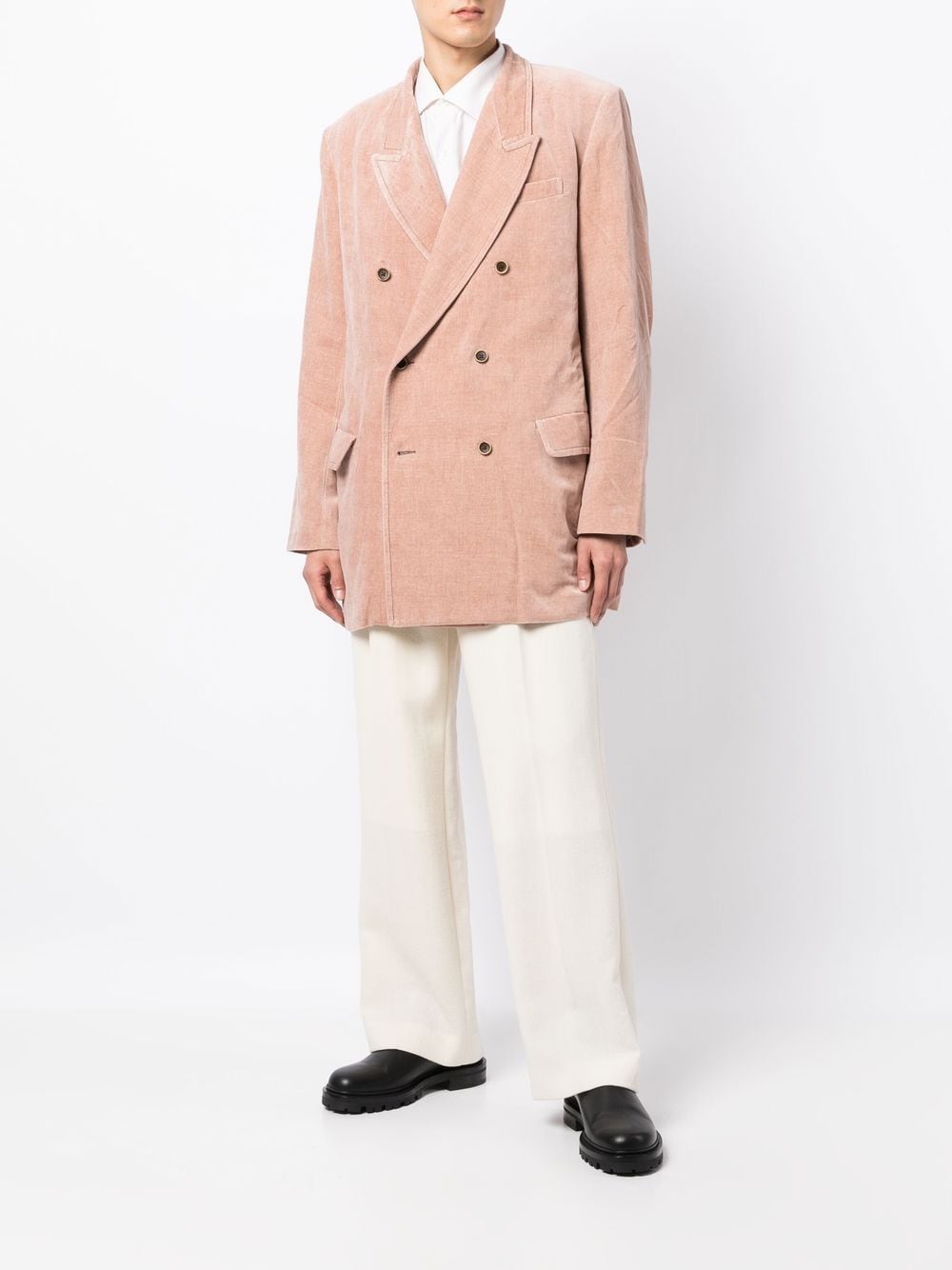 Double-Breasted Velvet Blazer