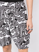 Abstract-Pattern Silk Shorts