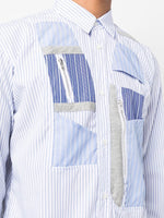 Patchwork-Panel Button-Up Shirt