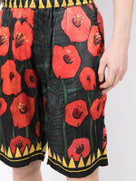 Floral-Print Silk Shorts