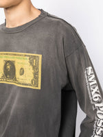 Money-Print Long-Sleeved T-Shirt