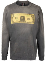 Money-Print Long-Sleeved T-Shirt