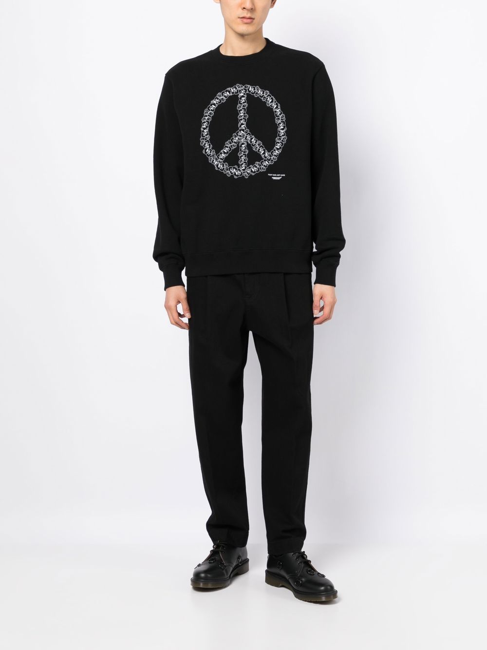 Peace Sign Print Sweatshirt