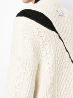 Zip-Detail Aran-Knit Cardigan
