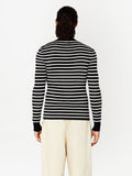 Striped Button-Shoulder Merino Jumper