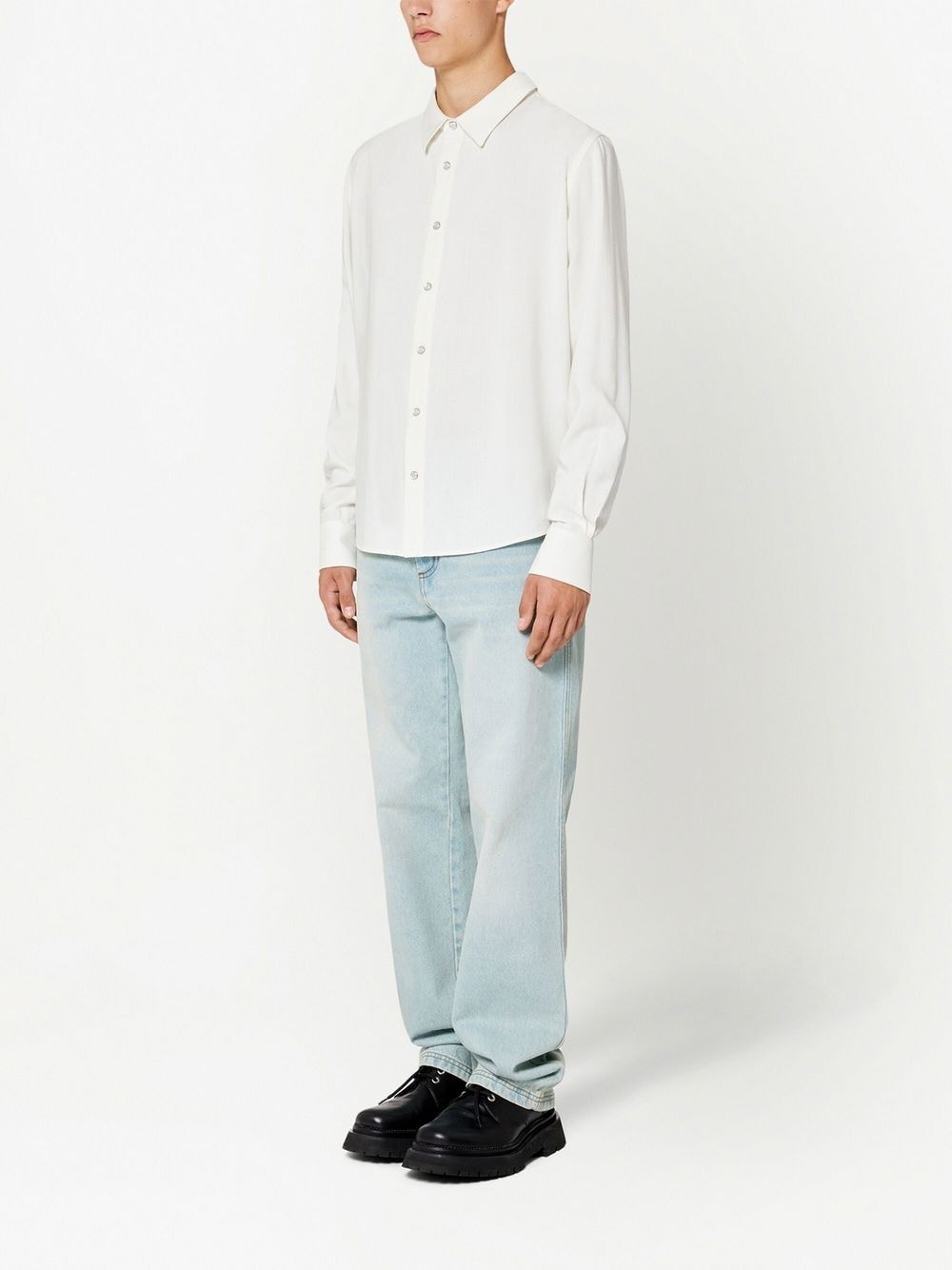 Decorative-Button Long-Sleeve Shirt