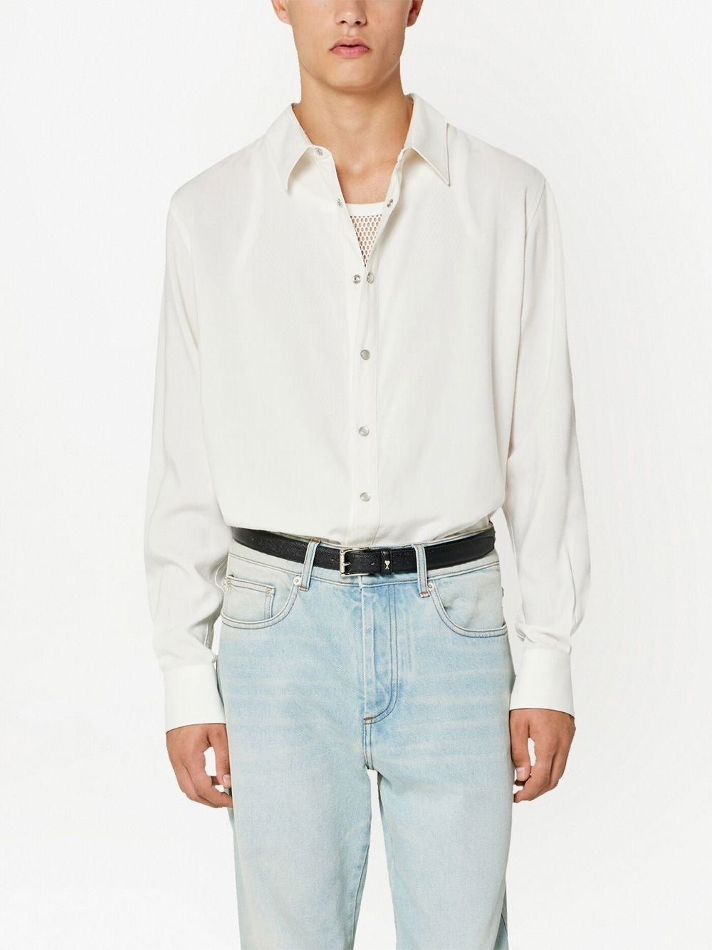 Decorative-Button Long-Sleeve Shirt