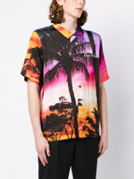 Tropical-Print Short-Sleeved Shirt