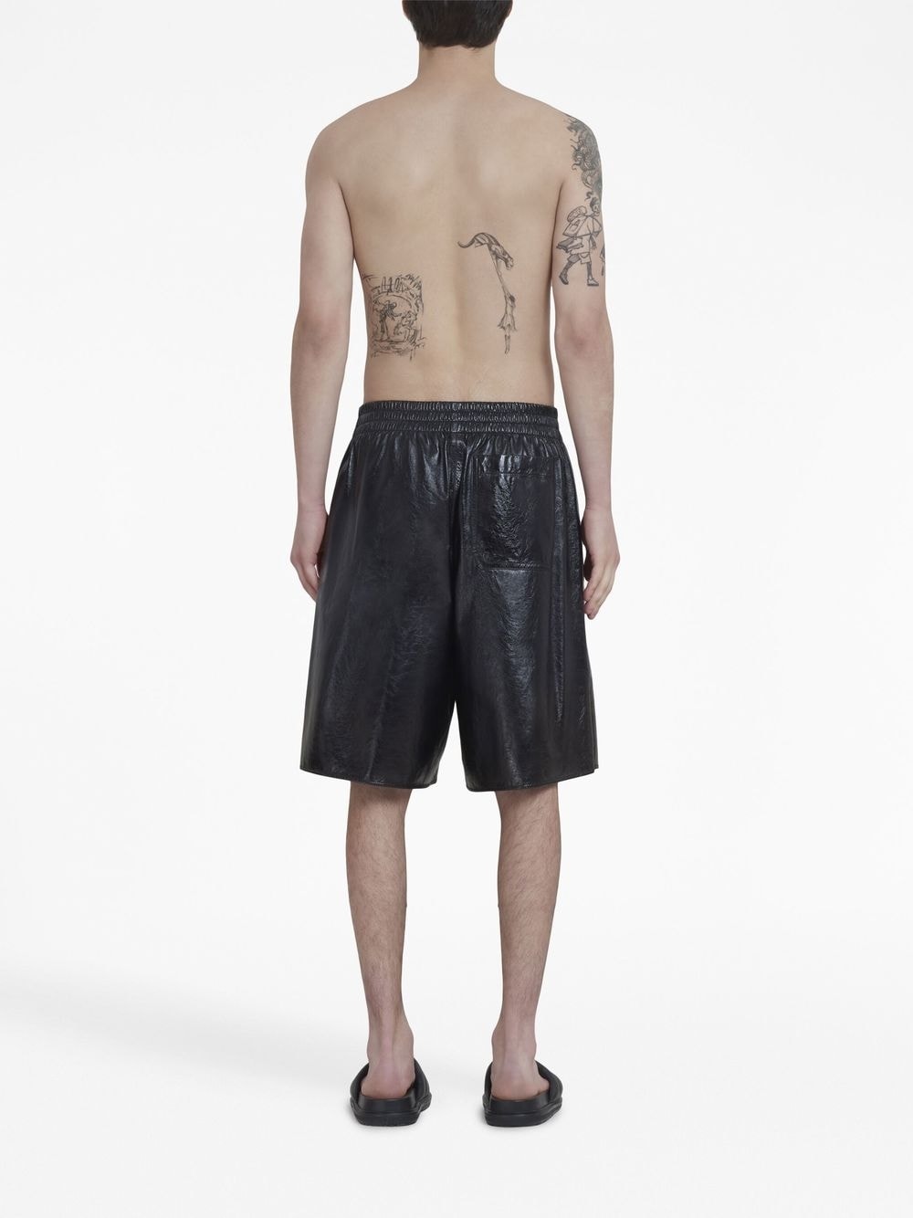 Elasticated Leather Shorts