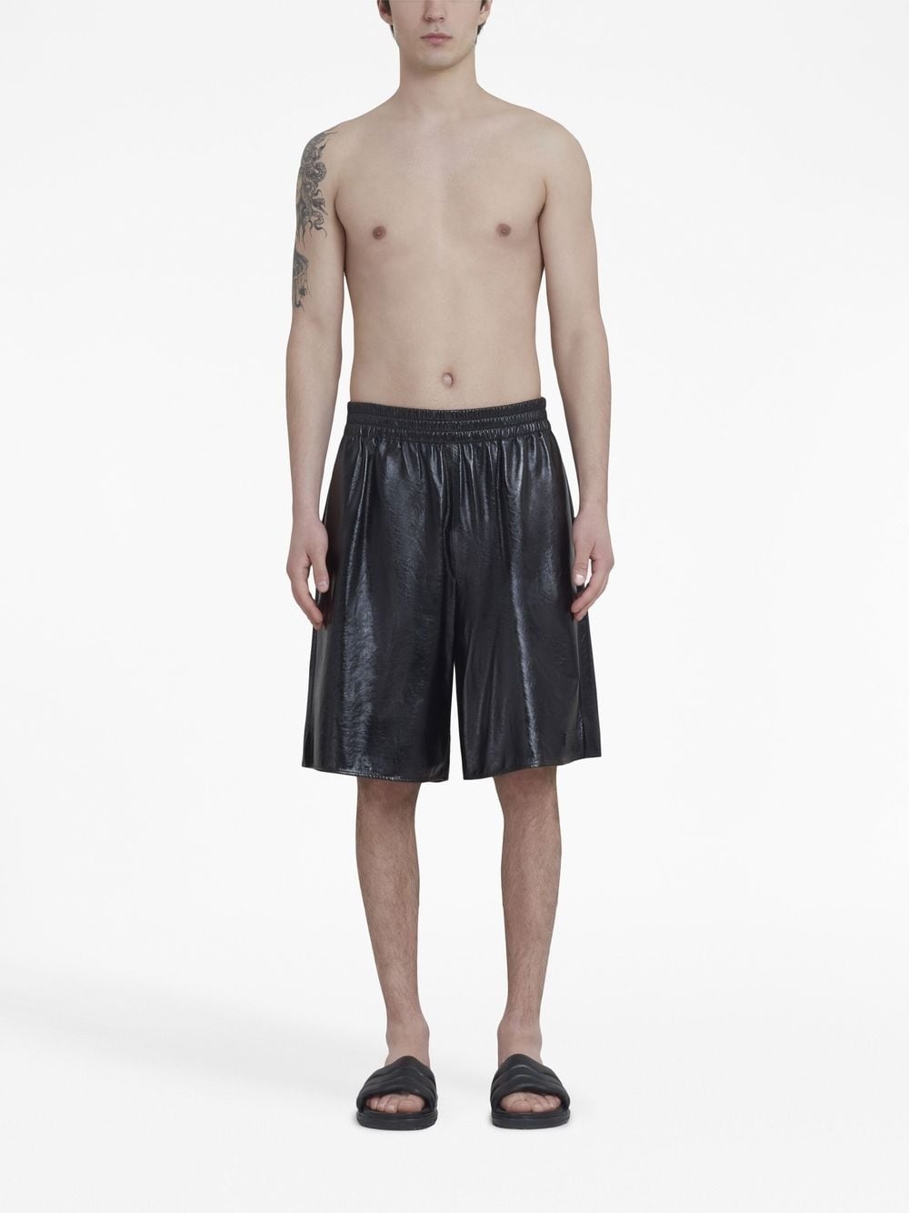Elasticated Leather Shorts