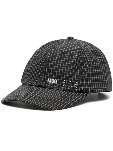 Logo-Embroidered Grid-Pattern Cap