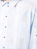 Semi-Sheer Plaid Cotton Shirt