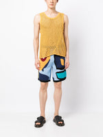 Abstract-Print Knitted Shorts