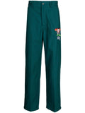 Logo-Embroidered Straight-Leg Trousers