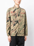 Camouflage-Print Logo-Embroidery Shirt