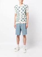 Check-Print Knitted Polo Shirt