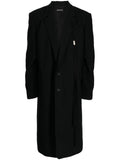Long Tailored Buttoned Cotton Coat