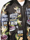 Motel-Embroidered Satin Bomber Jacket